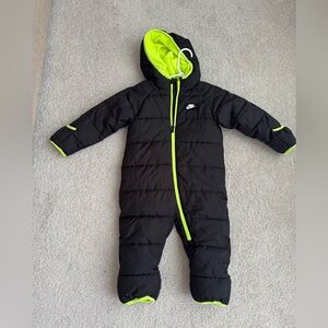 Nike Kids Black and Green One Piece Snowsuit